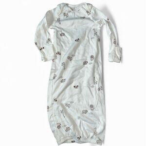 White Baby Sleep Gown with Cute Print
